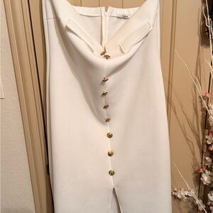 Fashion nova White dress with Gold Buttons